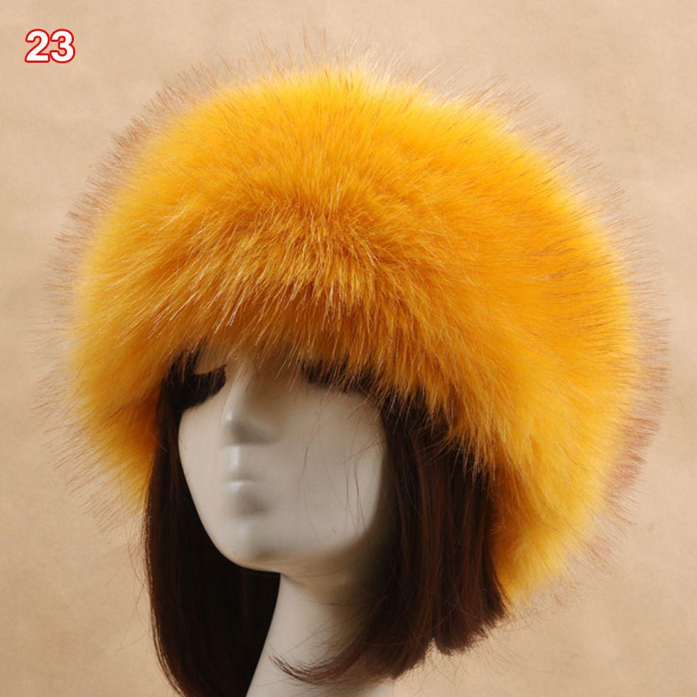 Fashion Winter Earwarmer Thick Fluffy Women Russian Cap Headband Hat Faux Fur