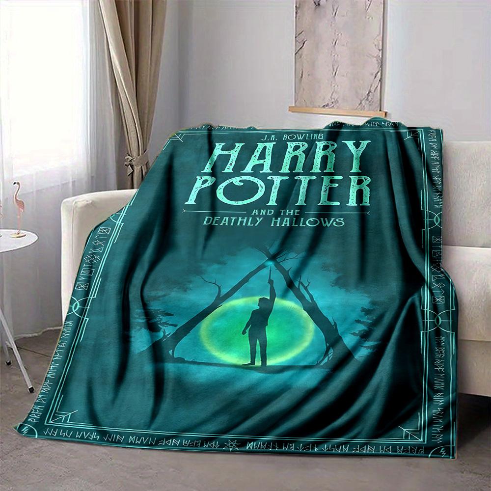 1pc Harry Potter Flannel Throw Blanket - HD Printed Lightweight Soft Warm All-Season Blanket for Sofa, Bed, Travel, Camping 040