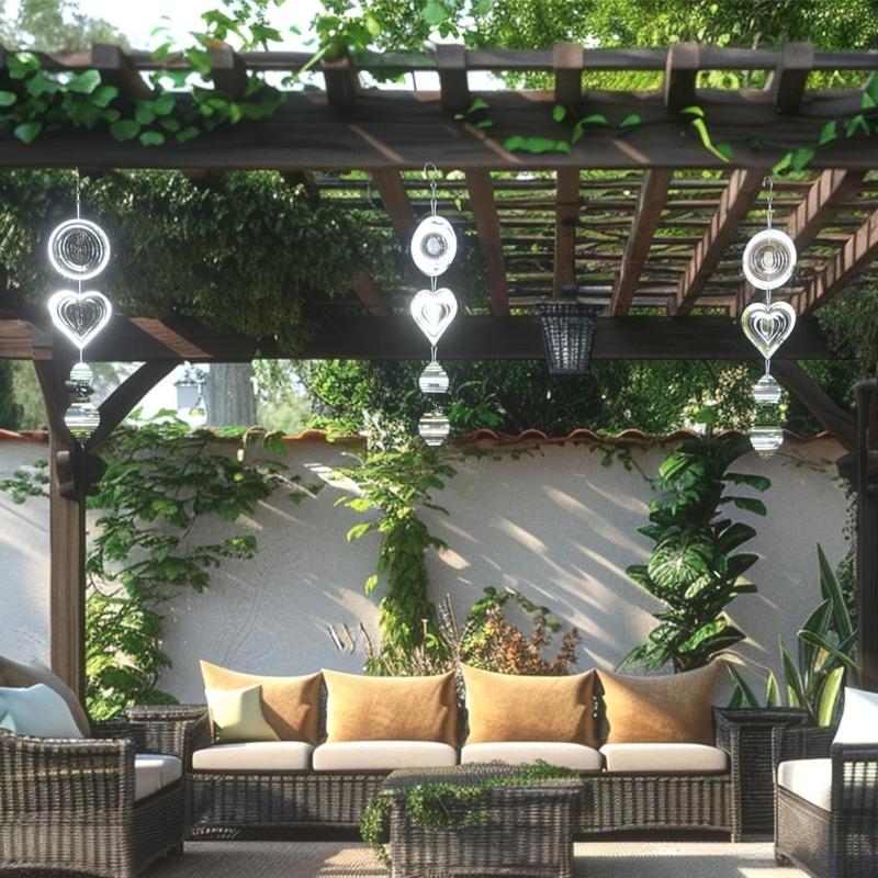 Wind Chime Bird Deterrents 3D Rotating Reflective Spinners Weatherproofed Garden Decoration For Crop Protecting