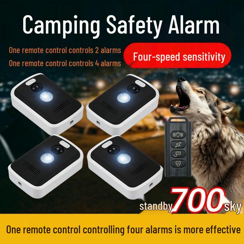 Multi-Function Anti-Theft Camping Alarm with Infrared & Emergency Light 1 Remote 1 Main Unit