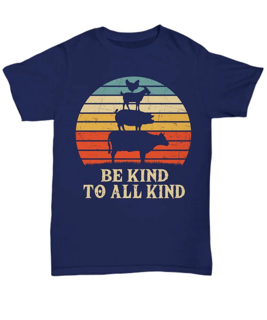 Be Kind To All Kind Funny Animal Vegetarian TShirt 100 Cotton ONeck Summer Short Sleeve Casual Mens Tshirt Size S3XL