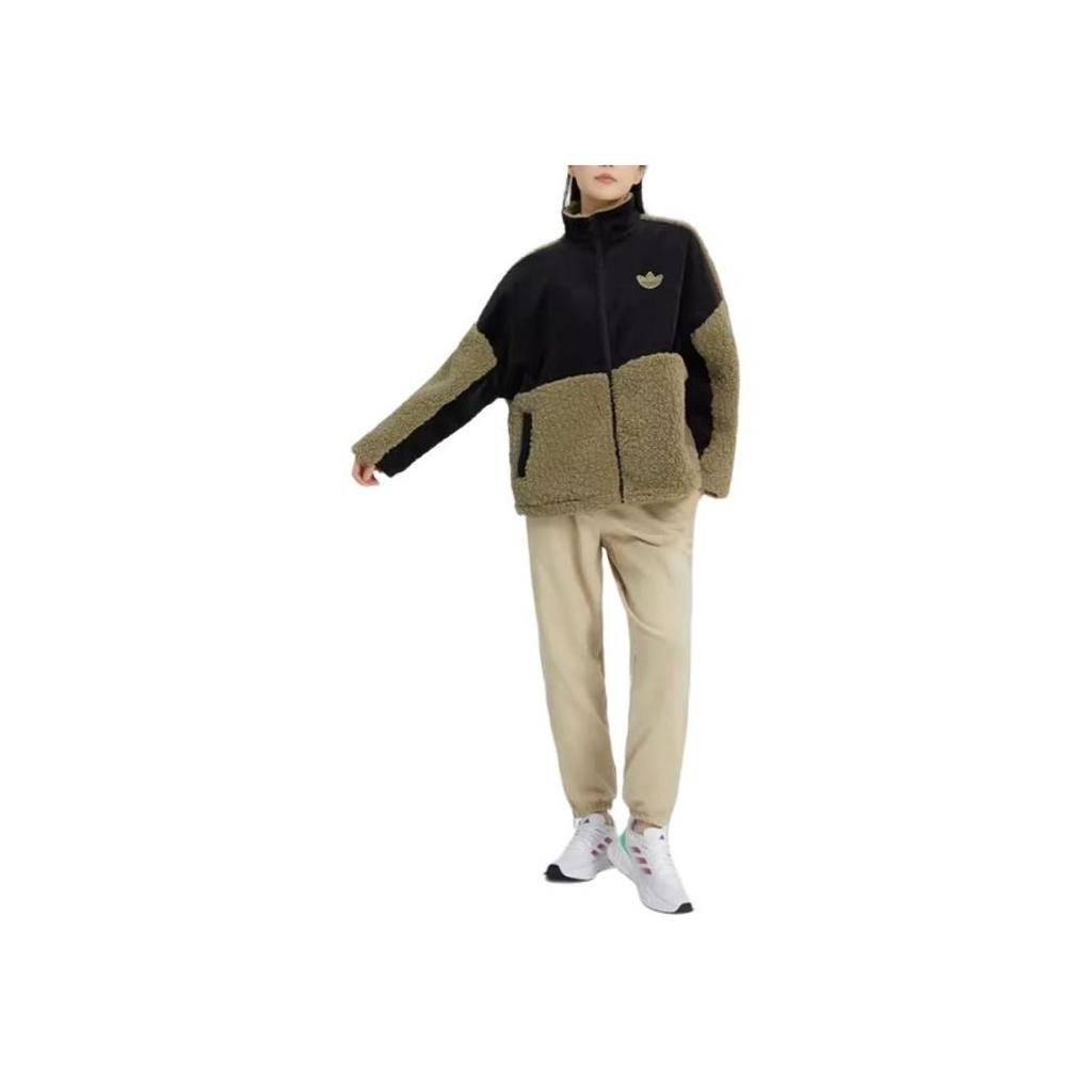 adidas Originální Sherpa Mix W Vyšívaná Sestřihovaná Bunda z Jehněčí Vlny se Stojáčkem Dámská Bunda HY4256