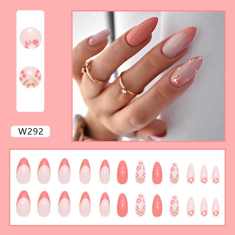 European And American Nail Art Pieces, Sweet And Cool Wind Nails, Matte Texture, Comic Style White, Long Ballet Wearing Nail