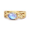 Moonstone Celtic Woven Band Ring - 925 Sterling Silver Gold Vermeil