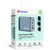 Verbatim Ładowarka Sieciowa Gan 240W3Xusb-C/Usb-A + Adapter Eu/Uk/Us Gnc-240 32205