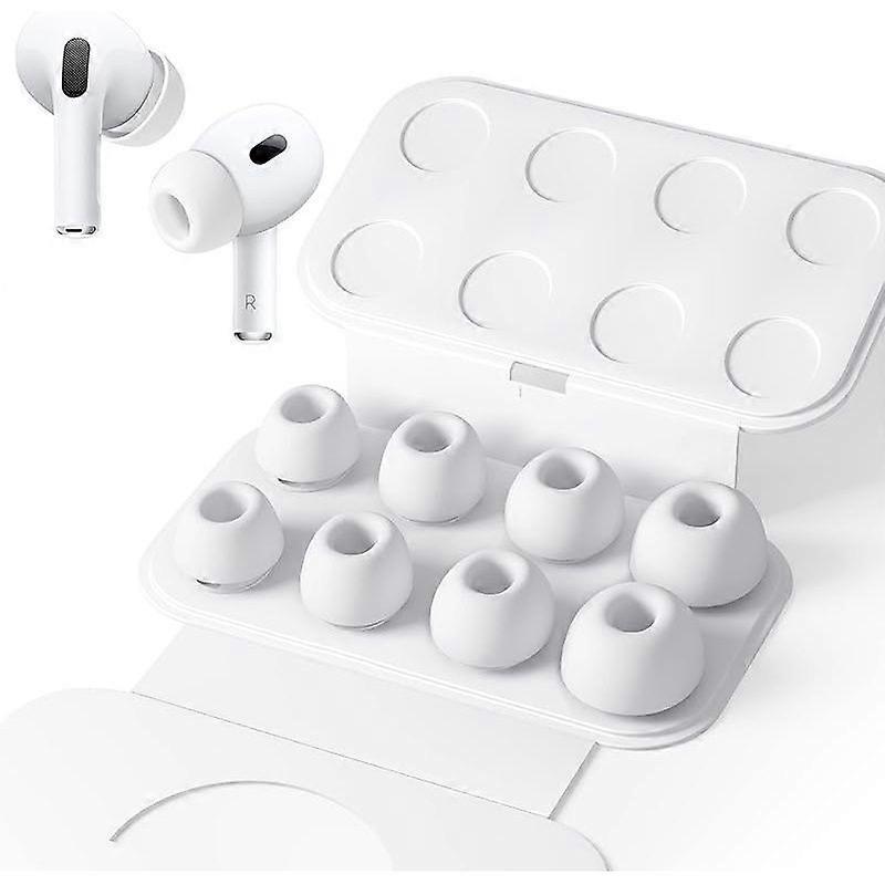 8 Pairs Silicone Ear Tips for Pro Wireless Earbuds with Noise Reduction Holes, Non-Slip Soft Silicone, Easy To Carry and Replace less