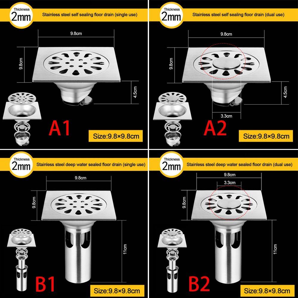 Com tampa de grade de grade, filtro de pia, ralo de piso de dupla finalidade, acessórios para máquina de lavar de banheiro