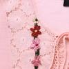 Top ampio con scollo a V in pizzo patchwork estivo in cotone e lino