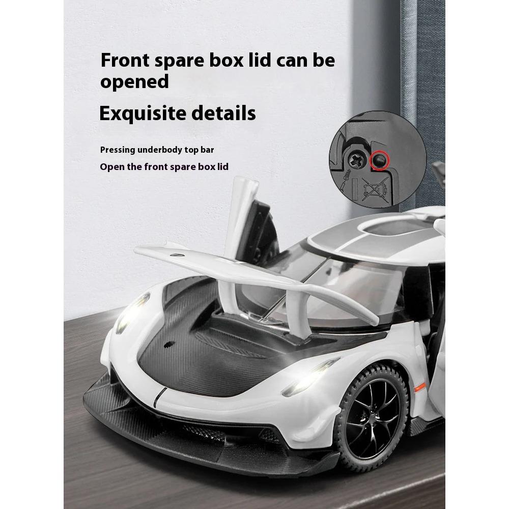 1/32 Legierung Druckguss Koenigsegg JESKO Sportwagen Modell Ton und Licht Rückzugsgürtel Basis Ornament Kinderspielzeug Geburtstagsgeschenk