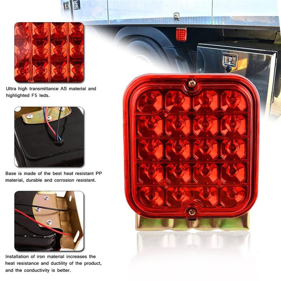 1 Pair 4.5" 12V Car Boat Truck Camper Red LED Tail Light Brake Turn Signal Lamp