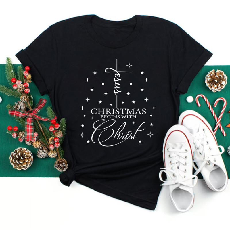 Just A Girl Who Loves Christmas Print Women T-shirts Cute Female Christmas Clothes New Year Party Tshirt