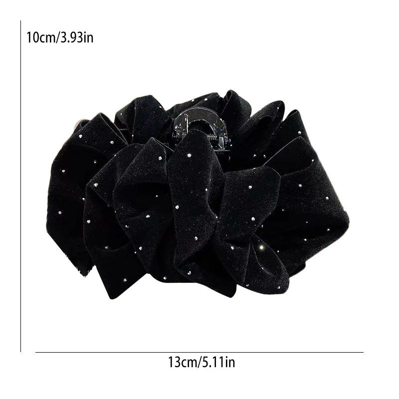 New Year Starry Velvet Cloud Bubble Hair Clip for Women Multi-Layer Bow Shark Clip Hair Accessory
