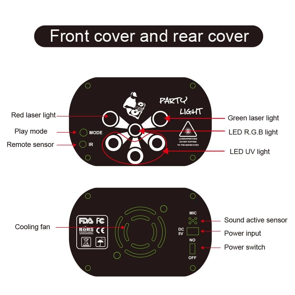 60 Patterns USB Rechargeable Mini Laser Stage Projector Lights RGB UV Party Disco  Star Light for Wedding Birthday Party DJ Home