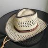 Holllow Cowboy Straw Hat Women Men Summer Handmade Vintage Hollow Western Brim Sun Protection Fisherman Mountaineering Bohemian