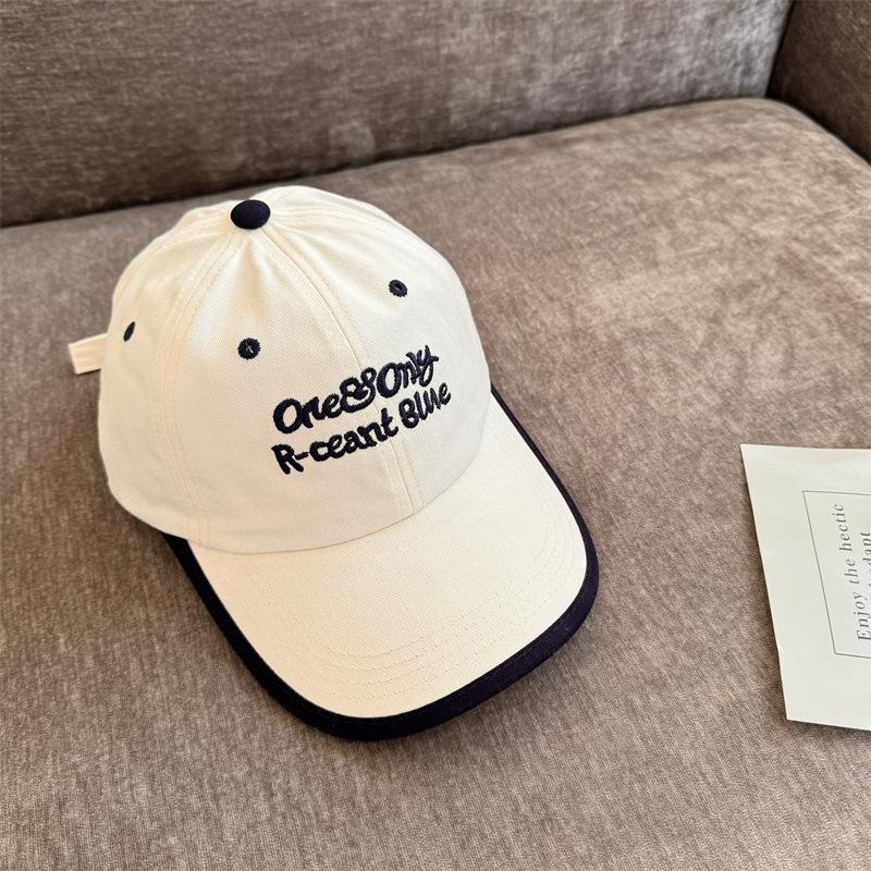 Baseball Cap Children's Versatile Face Small Wide Brim Deep Top Big Head Circumference Outdoor Leisure Sunshade Sunscreen Embroidery Peaked Cap