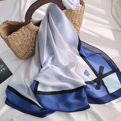 New French Versatile Fashion Sweet Printed Square Scarf Silk Scarf Women'S Versatile Professional Decoration Scarf Tie Bag