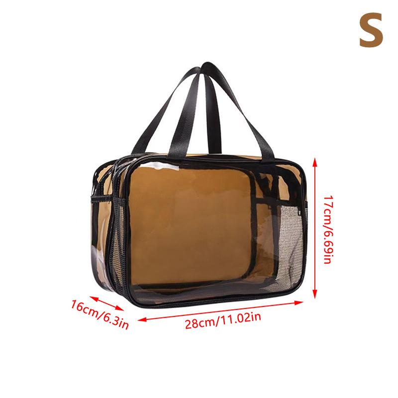 

Розділення сухого та вологого Подвійна прозора косметичка Портативна сумка для прання Сумка для зберігання косметики Необхідні речі для подорожей, фітнесу, плавання S