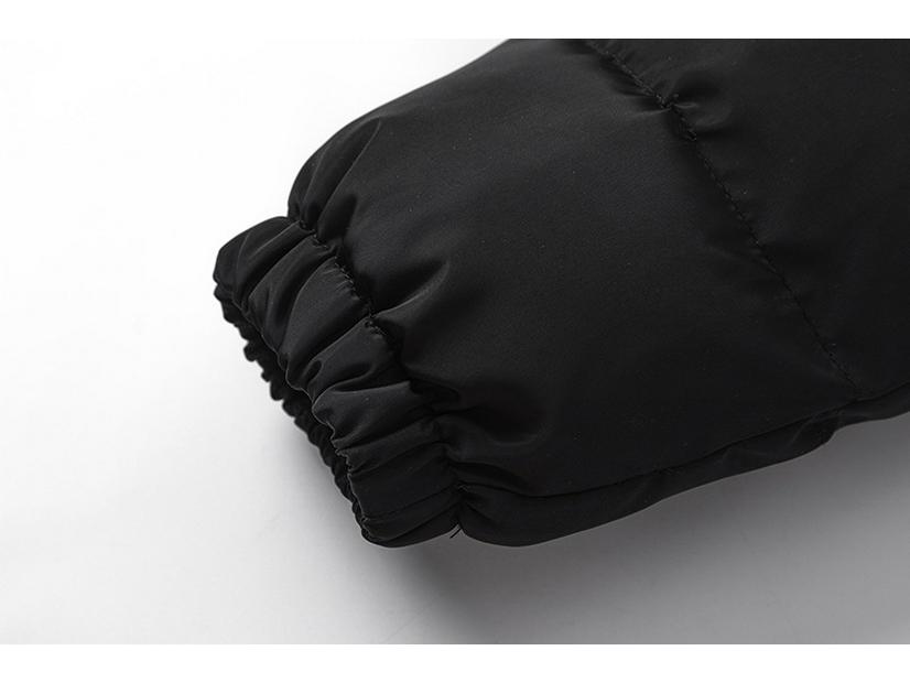 CrossTrapstar Men's Hooded Winter Jacket with Back Embroidery - American Street Loose Fit Hip Hop Style Cotton Coat