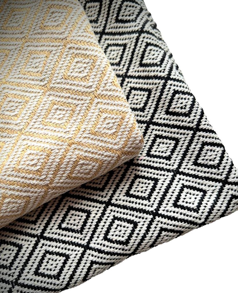 Thick Jacquard Diamond Fabric Ethnic Ortega Native American Craft Handmade Diamond Reversible Scraps, Pattern, Supplies, Pattern, (Beige, 2m)