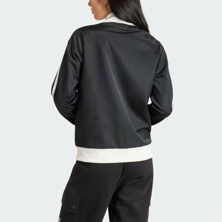 Adidas Originals Beckenbauer Track Top Retro Sports Stand Collar Color Block Long Sleeve Jacket Women Jacket Black IR6089