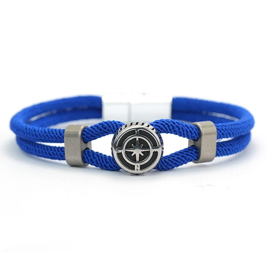 

Noter New Men String Bracelet Nautical Compass Braslet 6 Colors Magnet Buckle Wrap Braclet Leisure Versatile Accessories Joias темно-синього кольору