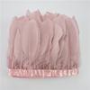 2Meters Leather Pink Ostrich Feather Trims Fluffy Turkey Feather Boas Goose Plumas Fringe Ribbon for Needlework and Handicrafts