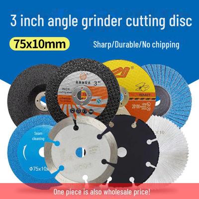 Mini smerigliatrice angolare da 3" Set da 8 pezzi: Dischi per brasatura, taglio e molatura 75x1.2x10mm