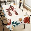 Shana Tova Rechteckige Tischdecke für Tischdekoration Rosch Haschana Honigtopf Obst Küche Esstischdecke Jüdisches Neujahrsdekor