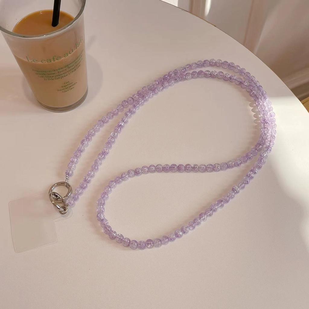 Phone Lanyard 120cm Beaded Cell Phone Chain Crossbody Strap Anti-Theft with Tether Tab