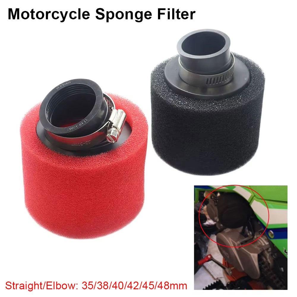 1Pcs Black Red Foam Air Filter 35/38/40/42/45/48mm Straight Elbow Dirt Pit Parts Universal Sponge Cleaner Air Filters 7
