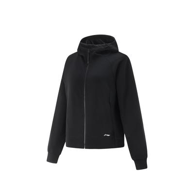 Li Ning Fitness Series Sports Casual Simple Hooded Solid Color Zip-Up Hoodie Women Hoodies AWDV512-7