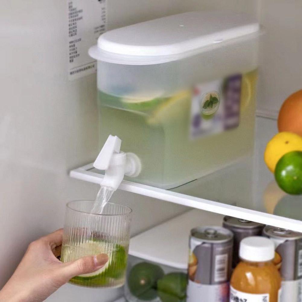 Beverage Dispenser With Faucet, Large Capacity Cold Water Pitcher, Drink Dispenser With Lids, 3.5L(1Gallon) Refrigerator Cold Kettle For Home Kitchen