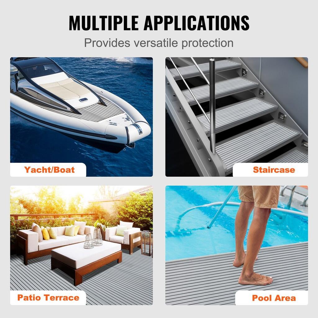 Boat Flooring, EVA Foam Boat Decking 94.5" x 45.7", Non-Slip Self-Adhesive Flooring, 29.9 sq.ft Marine Carpet for Boats, Yacht, Pontoon, Kayak Decking