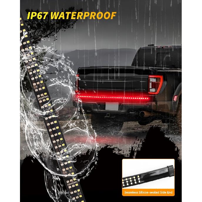 48" Truck Tailgate Light Bar, 432 LED Tailgate Lights Strip Brake Light Bar For Truck, Triple Row Turn Signal Truck Bed Lights For Dodge RAM Fo-Rd