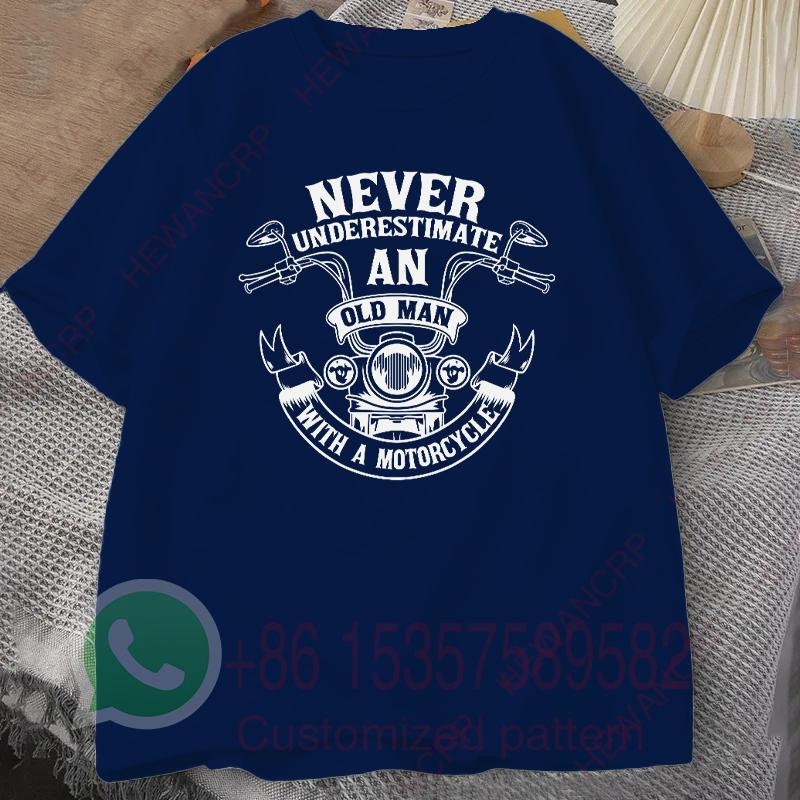 Never Underestimate An Old Man with A Motorcycle Summer Tracksiut Men Tshirt Oneck Pullovers Harajuku Cotton Casual Streetwear