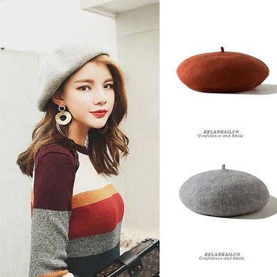 Women's Cross-Border Wool Beret: Autumn/Winter Korean-Style, British Retro Octagonal Painter Hat for Large Head Circumference