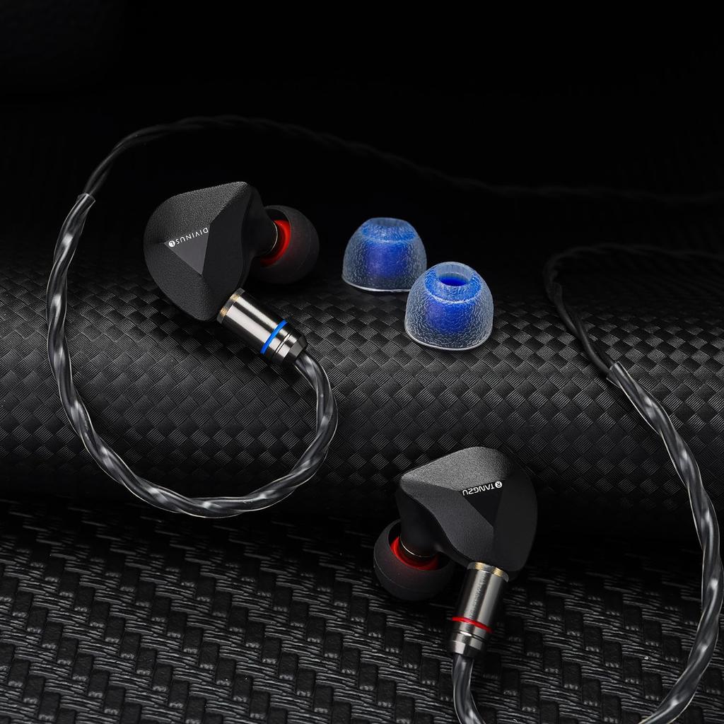 HiFiGo TANGZU x DIVINUS FUDU VERSE1 3 Hybrid Driver In-Ear Monitor, ZEN Series 10mm DD+ 2BA In-Ear Earphones with 3D Printed Shell (4.4mm, Black)