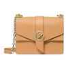 Michael Kors Mk Greenwich Letter Round Logo Chain Flap Leather Shoulder Crossbody Bag Small Women bags Peanut 32S1GGRC0L-174