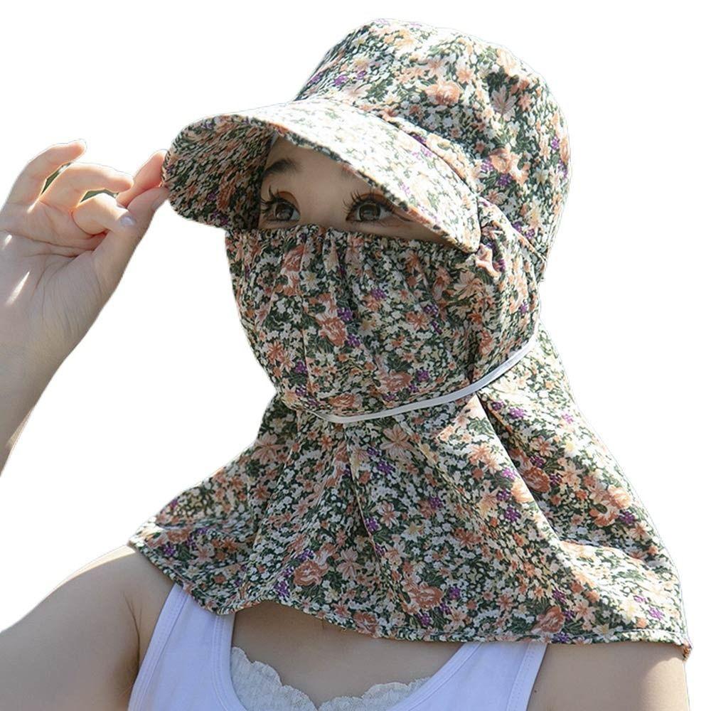 Sun Protection Women Sun Hat Ear Flap Sunscreen Bucket Hat Neck Protective Cover Cap  Summer