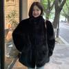 Winter New Environmentally Friendly Fur Stand-up Collar Jacket, High-end Fashionable Warm Thickened Plush Coat