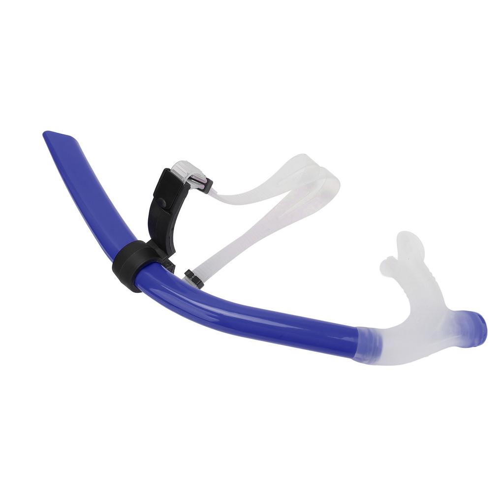 Swimming Snorkel Reduced Drag Silicone Swimming Breathing Tube with Adjustable Head Brace for Snorkeling Diving