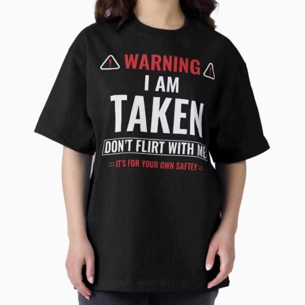 

Unisex Clothing Unisex Unisex T Shirts Warning Im Taken Dont Flirt with Me Boyfriend Valentines TShirt Family TShirt Harajuku S