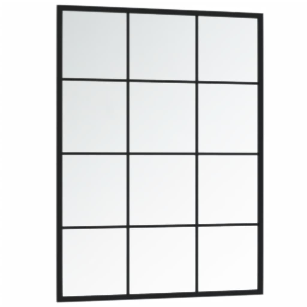 vidaXL Wandspiegel Schwarz 80x60 cm Metall
