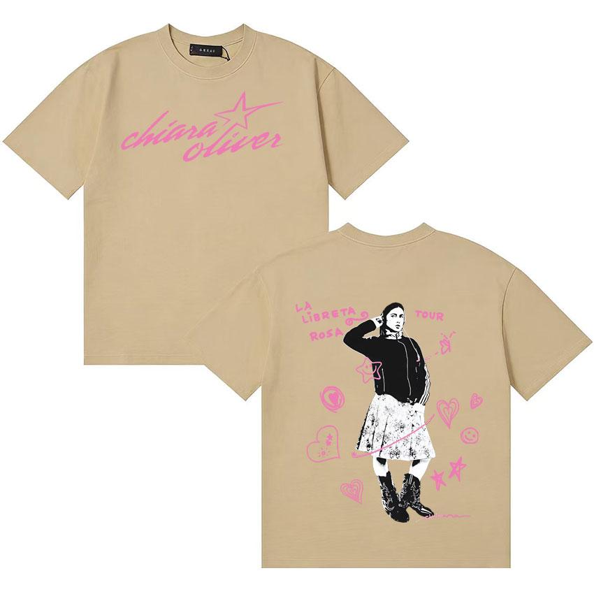 Singer Chiara Oliver Harajuku Graphics T Shirts Unisexs Womens Tshirt Hip Hop Casual High Quality Cotton Oversized T Shirts Unisex