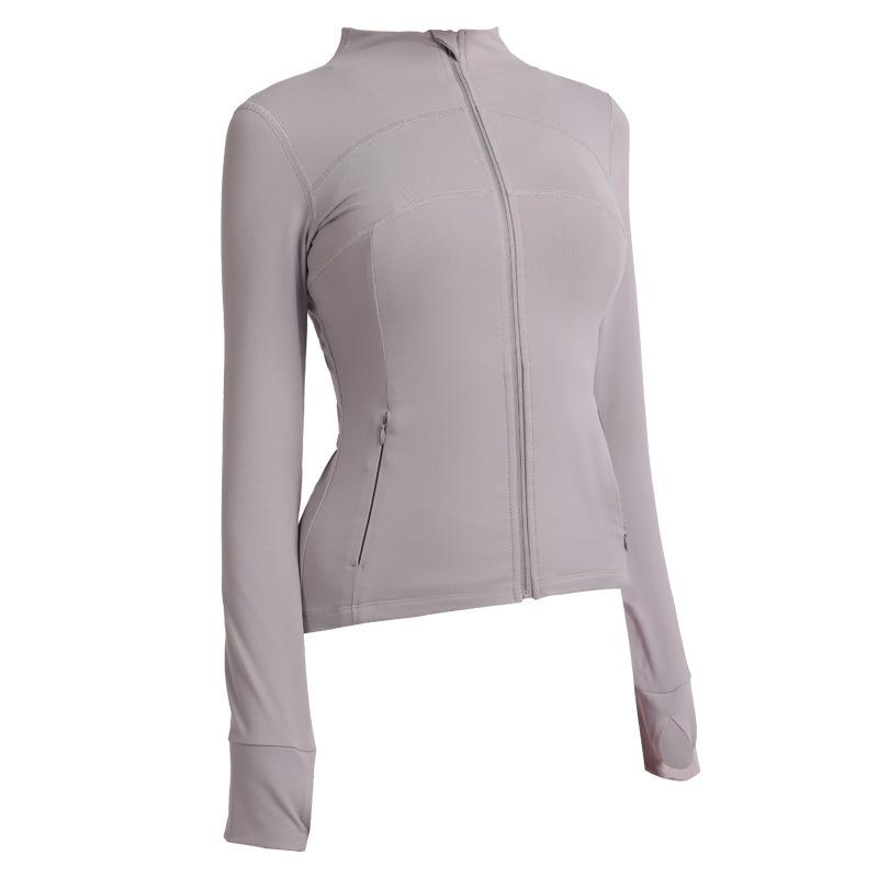 

Spring & Autumn Cross-border Yoga Zipper Jacket - Bare Feel, Tight-fit, Long Sleeve Fitness & Running Wear XL