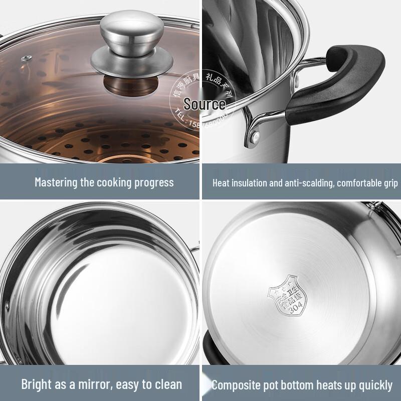 304 Food-Grade Stainless Steel Soup Pot