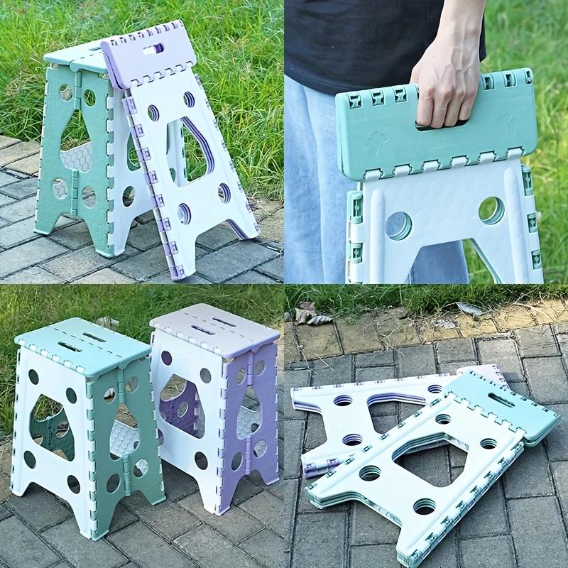 Portable Plastic Folding Stool Outdoor Folding Camping Stool Ultra Light Folding Fishing Chair for Home Bathroom Kitchen Camping