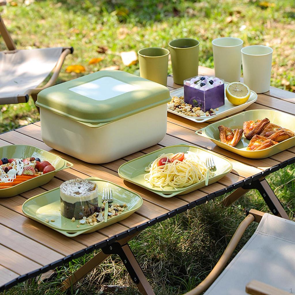 Dinnerware Sets Outdoor Tableware Set Adults Lightweight Portable Travel Camping Cutlery