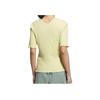 Adidas Solid Color Sports Casual Round Neck Short Sleeve T-Shirt Women Tops Yellow JL5091