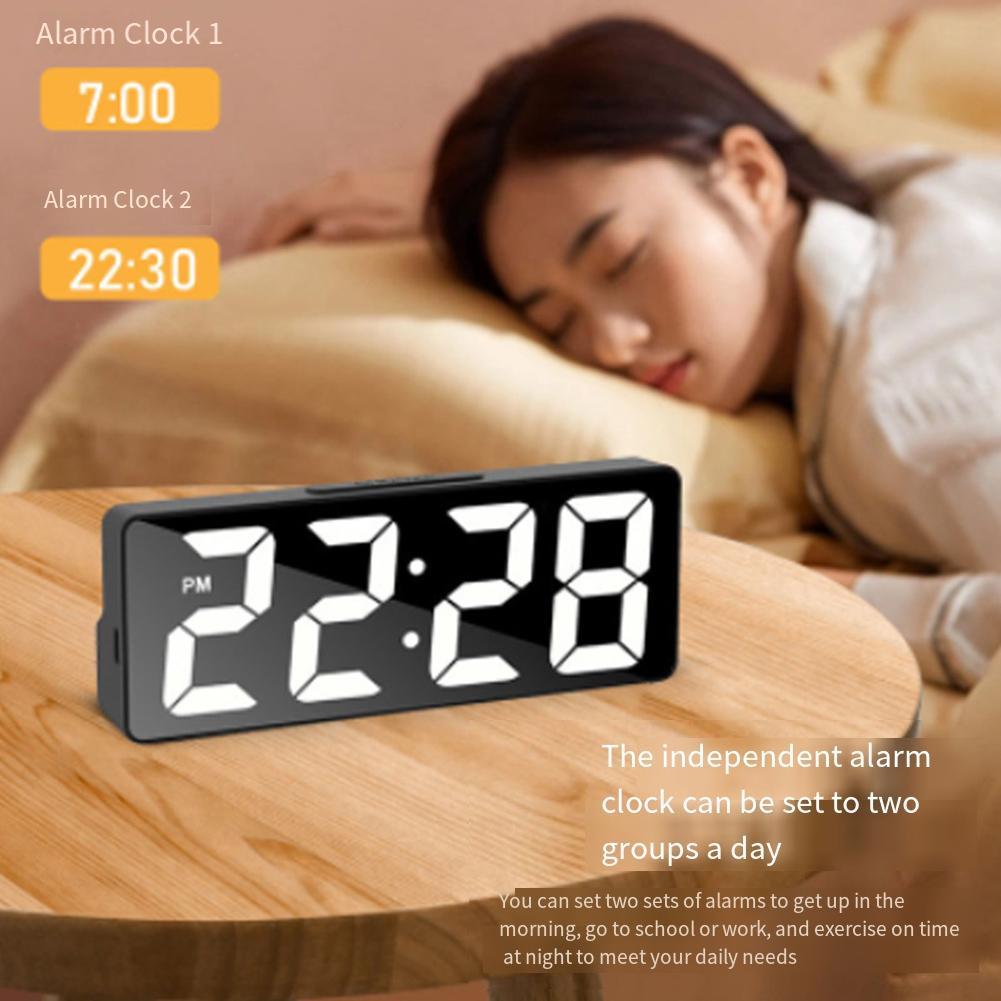 Plastic Material Multifunctional Alarm Clock Silent Digital Clock